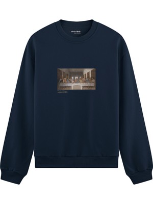 The Lucid Lab Son Akşam Yemeği Oversize Sweatshirt - Lacivert