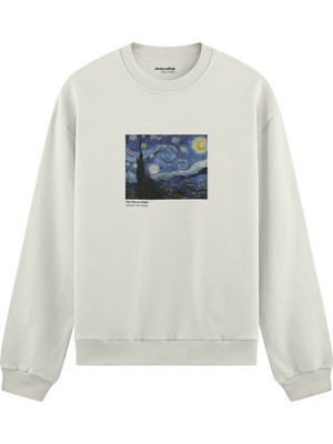 The Lucid Lab The Starry Night Oversize Sweatshirt - Beyaz