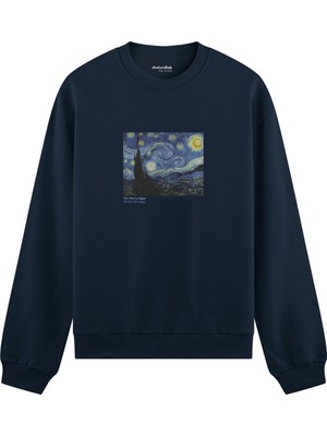The Lucid Lab The Starry Night Oversize Sweatshirt - Lacivert