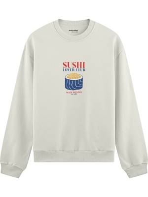 The Lucid Lab Sushi Lover Club Oversize Sweatshirt - Beyaz