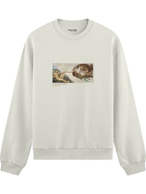 The Lucid Lab The Creation Oversize Sweatshirt - Beyaz