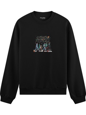 The Lucid Lab Star Wars Abbey Road Walk Oversize Sweatshirt - Siyah