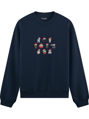 The Lucid Lab Star Wars Christmas Icons Oversize Sweatshirt - Lacivert