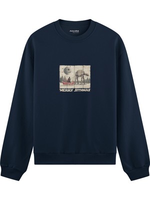 The Lucid Lab Star Wars Merry Sithmas Vintage Oversize Sweatshirt - Lacivert