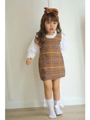 Pantulux Kız Çocuğu Kazayağı Desenli Jile Kıyafet Gömlek Dahil Şık Günlük SET-105-JLB-086