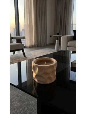El Yapımı Modern Tasarım Dekoratif Geometrik Soya Mum (9x8)