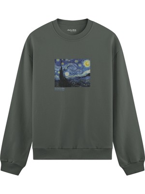 The Lucid Lab The Starry Night Oversize Sweatshirt - Antrasit