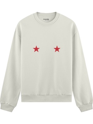 The Lucid Lab Star Babe Oversize Sweatshirt - Beyaz