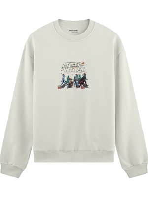The Lucid Lab Star Wars Abbey Road Walk Oversize Sweatshirt - Beyaz