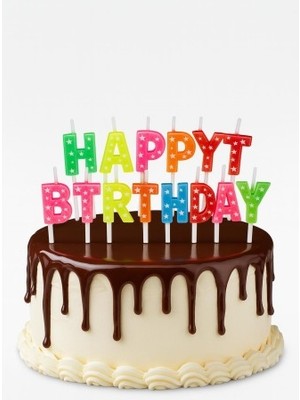 İlkyaz Fashion Happy Birthday Renkli Mum