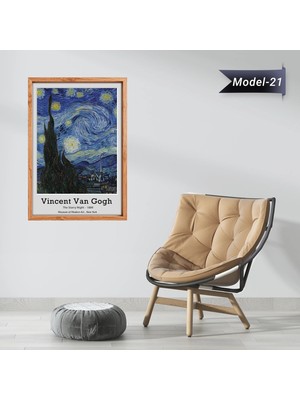 Akıllı Kağıt Yıldızlı Gece Tablo - Poster Dünyaca Ünlü ( Model-21)