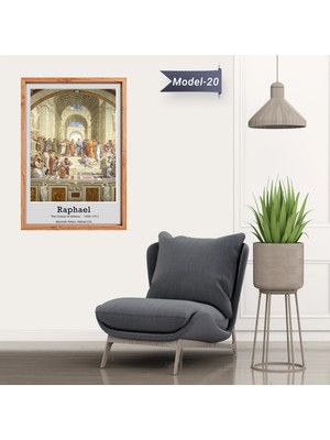 Akıllı Kağıt Atina Okulu  Tablo - Poster Dünyaca Ünlü ( Model-20)