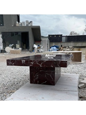 Adomar Marble Rosso Levanto Orta Sehpa