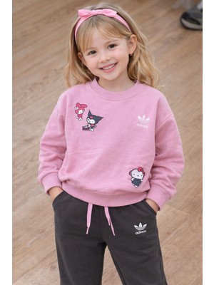 Cg Kids Kuromi Hello Kitty Kız Çocuk 2 Iplik Alt Üst Takım Süper Kalite Kumaş Eşofman Baskı Detay