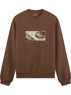 The Lucid Lab The Creation Oversize Sweatshirt - Kahverengi