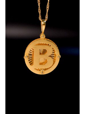 B Harf Kolye Ucu 22 Ayar A061558