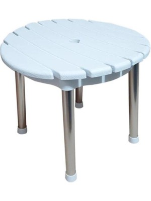 abnturk Dünyanın En Sağlam Taburesi Alüminyum Paslanmaz Ayaklı Kaymaz Yuvarlak Lambiri Banyo Taburesi