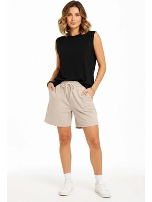 İlk El Grup Ieg™ Oversize Atlet Salaş Kalıp Bisiklet Yaka Basic Yazlık Spor Bluz - Siyah