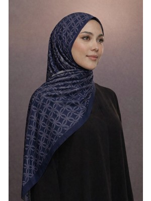 Mavi İpek Mavi Ipek Lacivert Serisi Soft Pamuk Şal D1