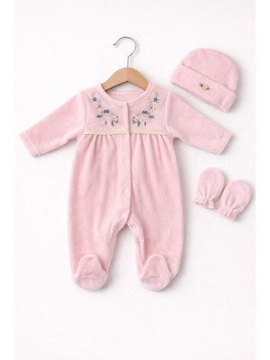 Eda Baby Kadife Önden Çıtçıtlı Bebek Tulum
