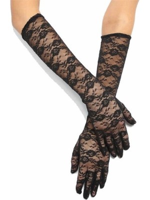 Ett Siyah Renk Orta Boy Dantelli Eldiven Uzun Model Dinç Store - 004982
