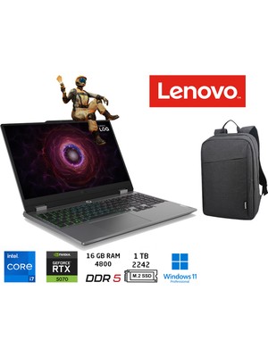 Lenovo Loq I7-13650HX 16GB 1 Tb SSD 15.6" Fhd 144Hz Rtx 5070 8gb Gddr7 W11PRO 83JE00D0TR Duddi Çanta