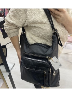 Hilar Aksesuar Hem Sırt Hem Kol Çantası Çok Gözlü Charm Detay Kadın Çanta