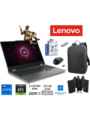 Lenovo Loq I7-13650HX 12GB 512 GB SSD 15.6" Fhd 144Hz Rtx 5070 8gb Gddr7 W11PRO 83JE00D0TR Duddi Çanta+Mouse+Mousepad+Usbbellek+Temizlikkit