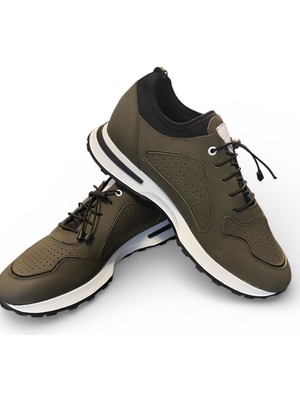 Zueofficial Hakiki Deri Haki Erkek Spor Ayakkabı Eva Taban