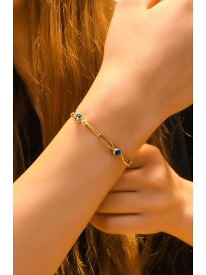 Ravi Pırlanta Nazar Boncuklu Şans Bilekliği 14 Ayar A058857