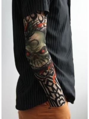 DS LLC Ieg™ Giyilebilir Kol Dövmesi Çorap Dövme 3D Baskılı Kol Bacak Dövme 2 Adet Model 18 Dsllcrs-