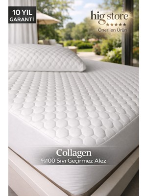 Hig Store Ultra Premium Collagen Sıvı Su Geçirmez Fitted Yatak Koruyucu Alez Tek/çift/battal/yastık Boy