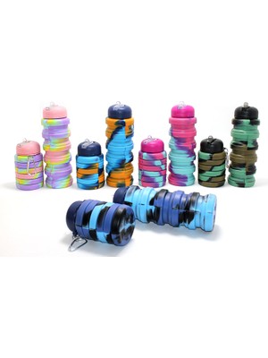 Meks Katlanabilir Portatif Silikon Su Şişesi 500 ml Model 1