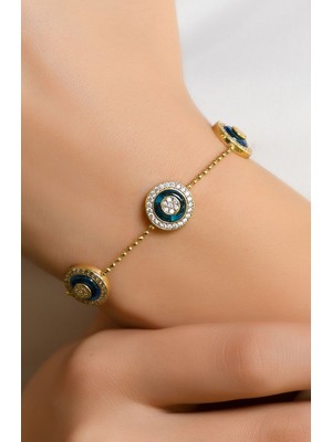 Ravi Pırlanta Taş Çerçeveli Taşlı Bileklik 14 Ayar A060373