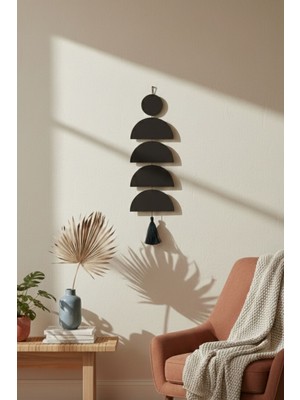 Home All El Yapımı Ahşap Geometrik Duvar Süsü | Bohem Tarz Minimalist Duvar Dekoru