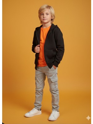 Breeze Erkek Çocuk Mevsimlik Fermuar Kapama Kapüşonlu Hırka Ceket