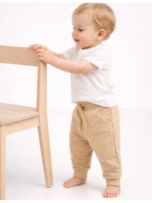 Organickid Basic Bebek Bej Eşofman Altı