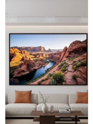 Safir Design Vadi Esintisi Kanyon ve Nehir Manzaralı Çerçeveli Tablo