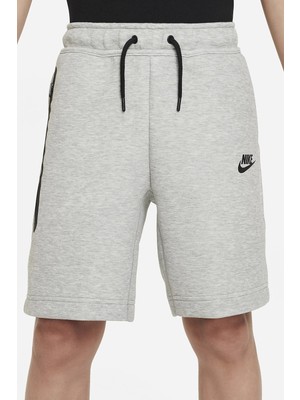 Nike Sportswear Tech Fleece Unisex Kid's Short Çocuk Fermuar Cepli Şort Gri