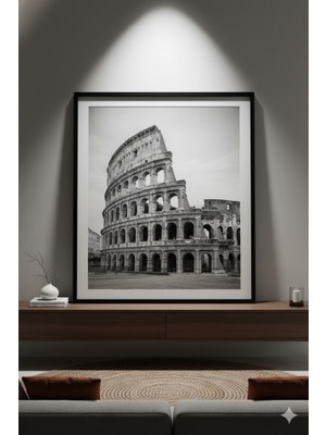 Safir Design Klasik Avrupa Esintisi Roma Kolezyum Görseli Içeren Çerçeveli Tablo