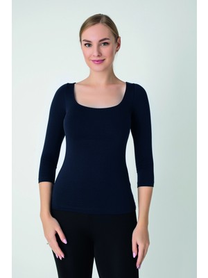 Confeo Kadın Modal U Yaka 3/4 Kol T-Shirt C801-035