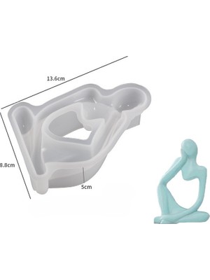 Hobiflex Silikon Kalıp Ithal Düşünen Adam Figür Obje Taş Tozu Kalıp Epoksi Reçine Kalıp No: 1 HB140-0118