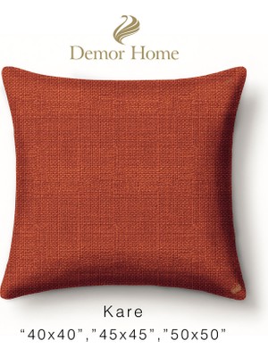 Demor Home Keten Dokulu Tarçın Rengi Kırlent Yastık Kılıfı