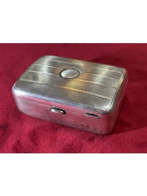 TT Ingiliz 1900 Başları 130 Gram 925 Ayar Gümüş Tütün Tabakası - 8 cm 6 cm 3 cm