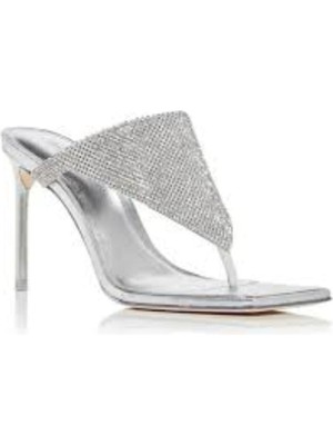 AGM Kadın Audrey Taşlı Işlemeli Topuklu Sandaletler, Parmak Arası Taş Işlemeli Şık Terlik , Abiye Terlik