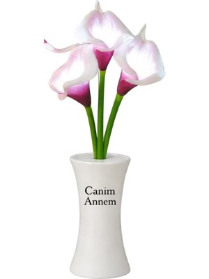 Hediye Fikri Kişiye Özel Mor Zambak Tasarımlı Dekoratif LED Işıklı Lamba