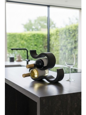 Doyonix Modern 4 Şişelik Şaraplık | Dekoratif Şişe Tutucu ve Şarap Standı