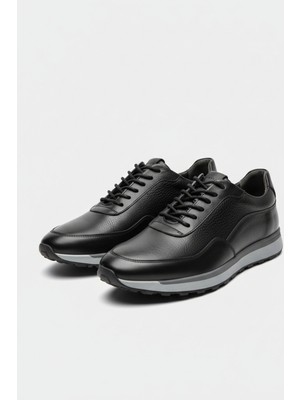 Lusive %100 Hakiki Deri Siyah Bağcıklı Rahat Günlük Erkek Ayakkabı LUASS28AL0041