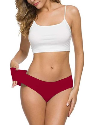 Royaleks Kadın Dikişsiz Lazer Kesim Esnek Iz Yapmayan Külot Bordo