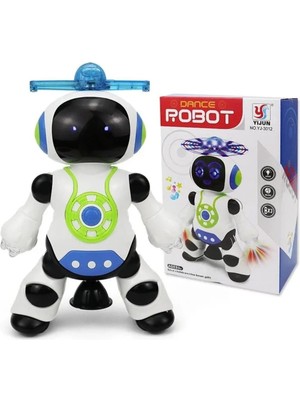 Brother Toys 3D Disko Işıklı Pervaneli Müzikli Dans Eden Oyuncak Robot 3+ Yaş
